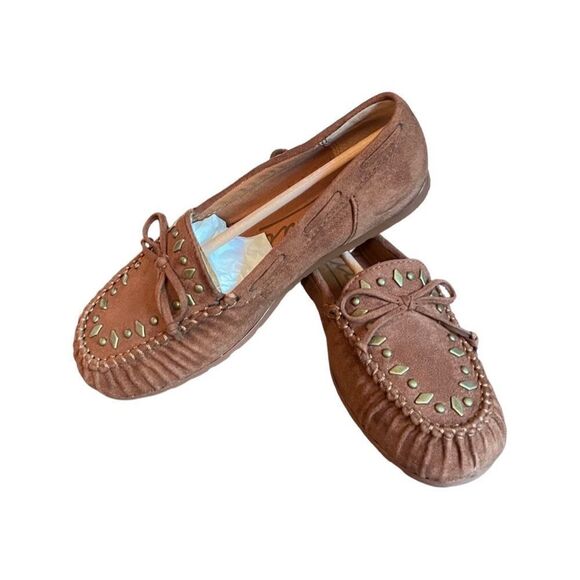 Zodiac Elery Studded Moc Toe Loafer- Cognac- Size 6.5- NIB - Picture 1 of 8